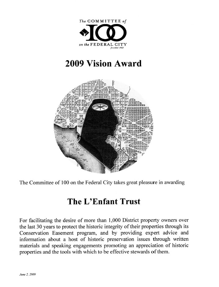 The L'Enfant Trust 2009 Vision Award Federal City