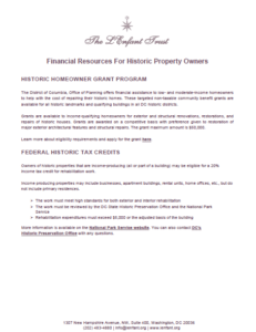 Thumbnail Financial Resources for Historic Property Owners